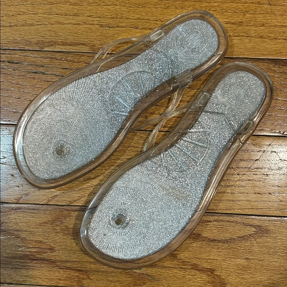 NWOT Kate Spade Clear Glitter Flip Flops size 8 - Picture 4 of 5